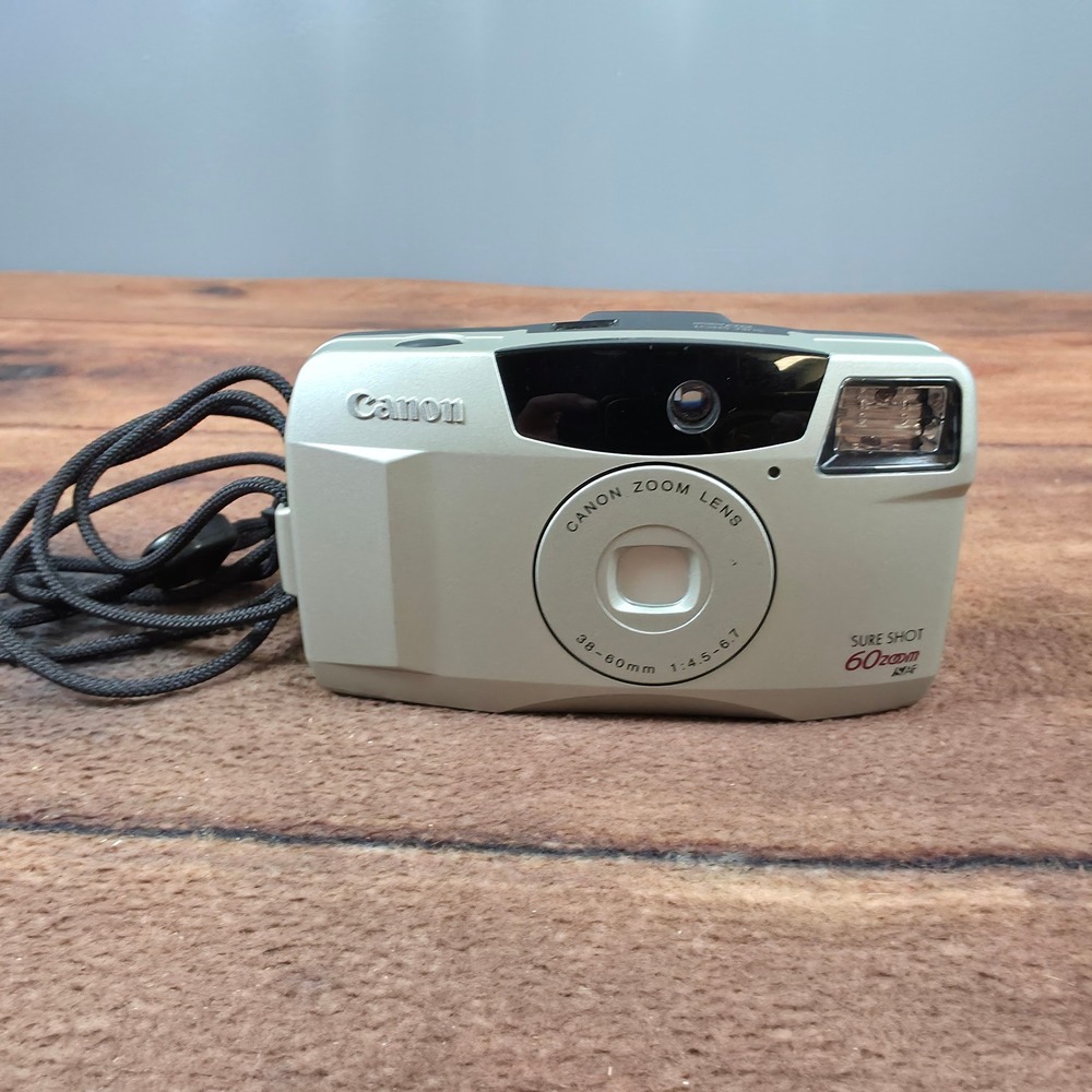 Canon Sure Shot 60 Zoom Camera 35mm Silver Good 38-60mm Film Point and Shoot